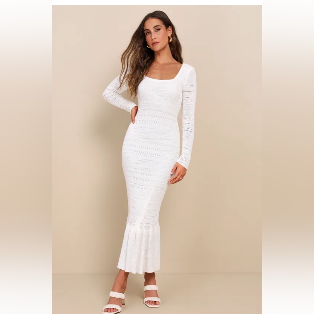 White crochet dress
